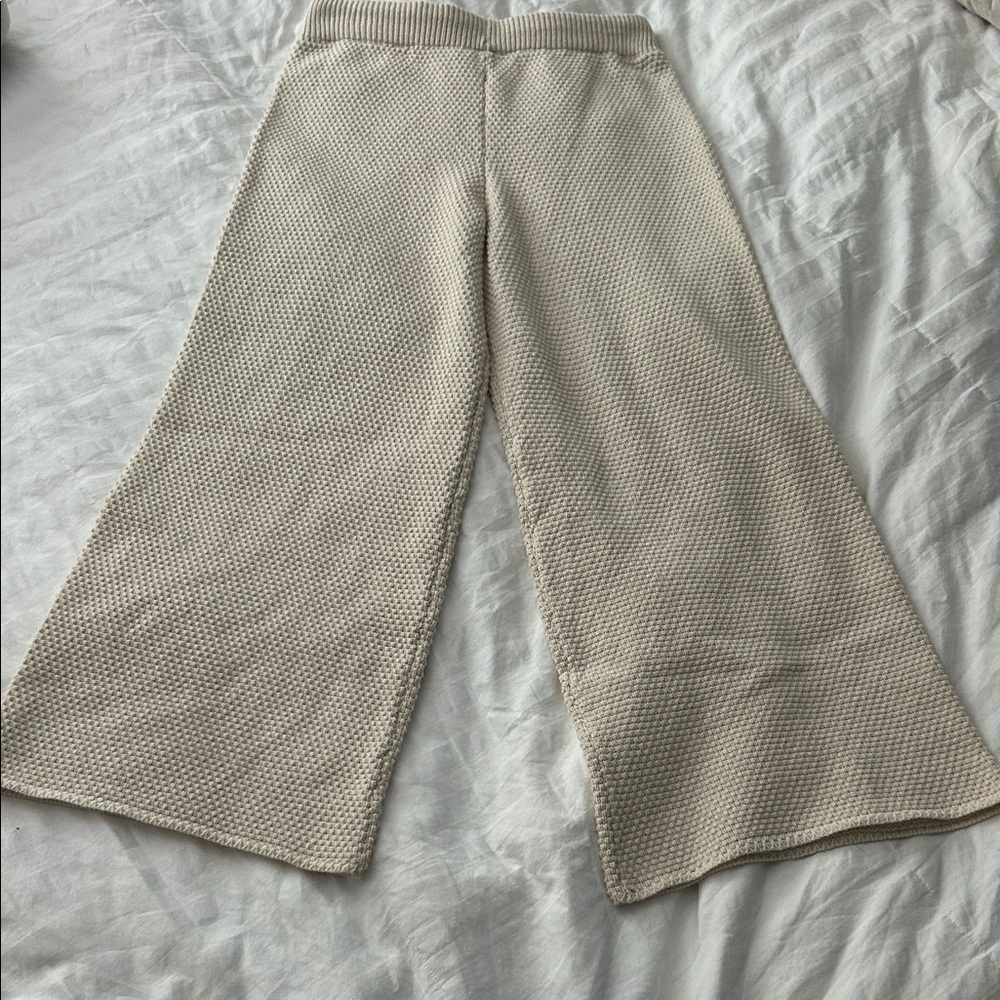 Sincerly Jules Women's Cream Knit Wide-Leg Pants NWOT